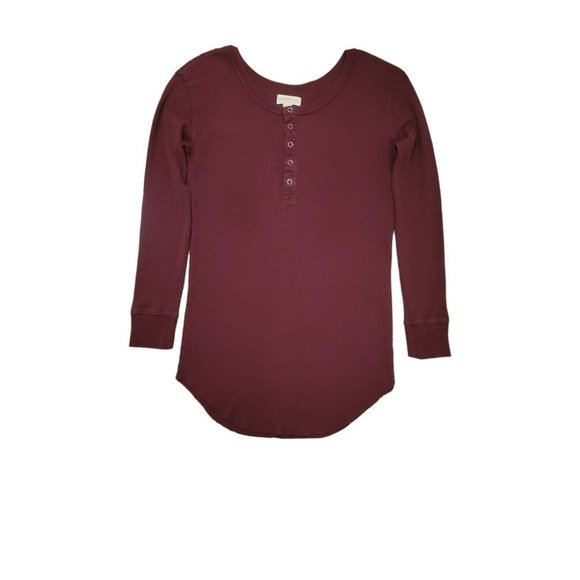 Aritzia TNA Los Santos Dress T-shirt Henley Thermal Long-sleeve Waffle Knit XXS - Picture 9 of 11